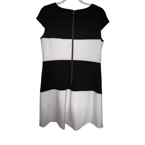 Marc New York Andrew Marc Black & White Striped Dress Size 10 Mod Classic‎ Cute - Picture 2 of 8